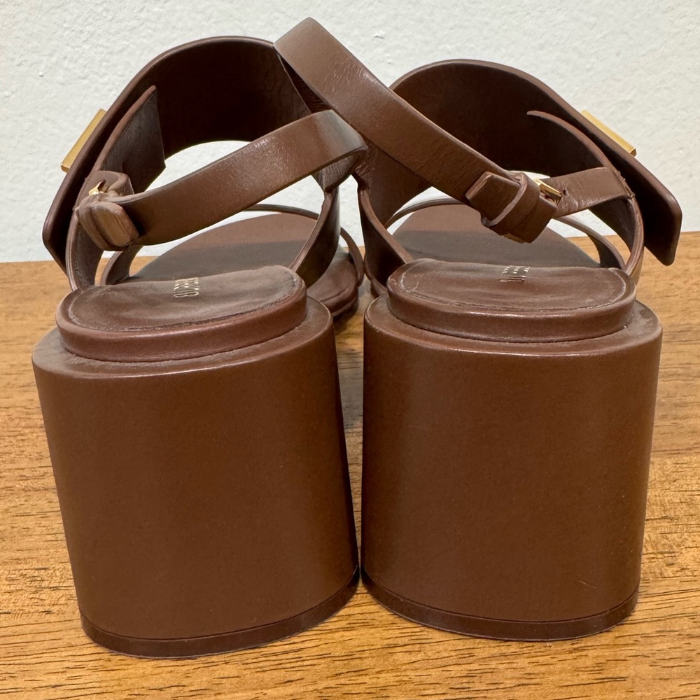 Burberry Virginia 65MM Logo Leather Sandals size 38 - Picture 6 of 8